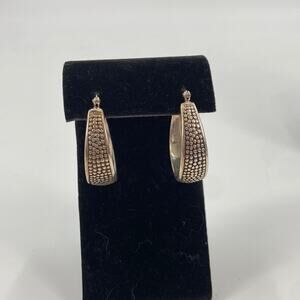 Sterling Silver pebble hoop earrings